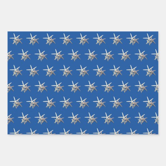 Zee Stars Blauwe Schaduwen Inpakpapier Vel (Voorkant 3)