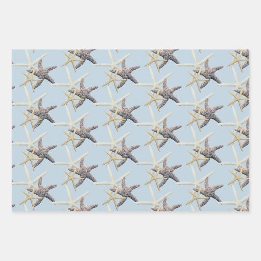 Zee Stars Blauwe Schaduwen Inpakpapier Vel (Voorkant 2)