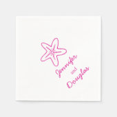 Zee ster roze witboek servet (Voorkant)
