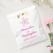 Zee ster & zwirls roze en witte tassen bedankzakje (Gezegeld)