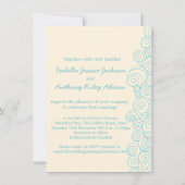 Zee ster & zwrils blue & crème bruiloft kaart (Achterkant)