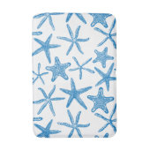 Zee sterren in blauw badmat (Voorkant Verticaal)