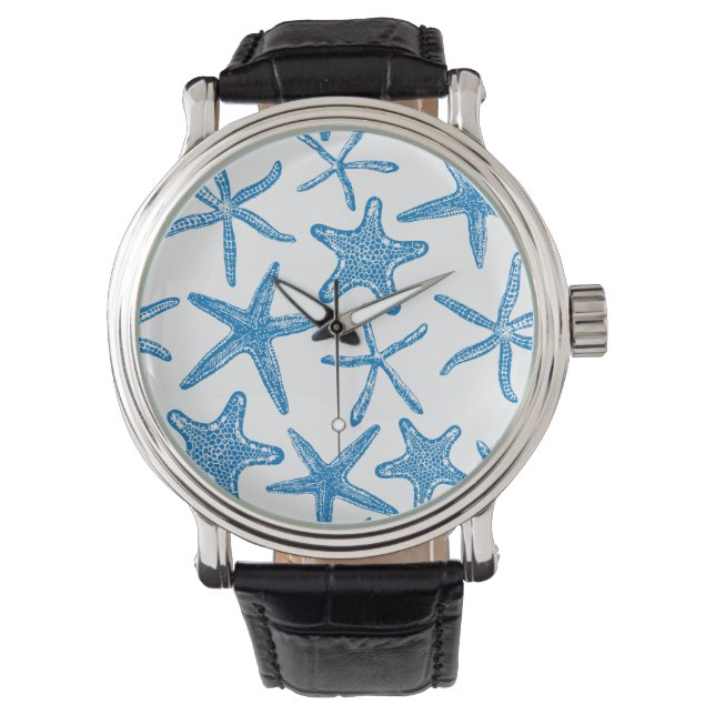 Zee sterren in blauw horloge (Voorkant)