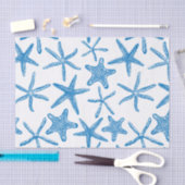 Zee sterren in blauw tissuepapier (Craft)