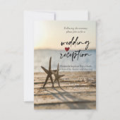 Zee sterren Sand Beach Receptie Kaart (Voorkant)