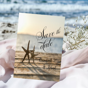 Zee sterren Sand Beach Save The Date