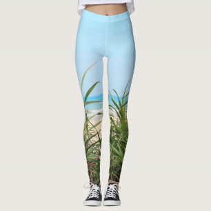 zee, strand, palm, natuur, zomer, boom, tropisch; leggings