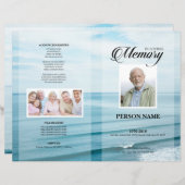 Zee strand rouwdienst template (Voorkant / Achterkant)