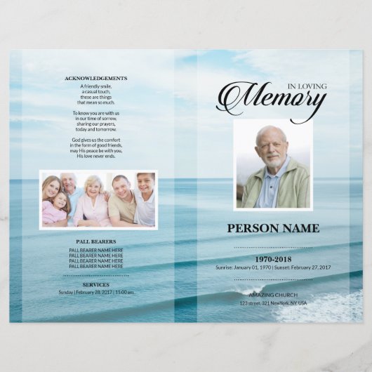 Zee strand Uitvaart Template (Voorkant)