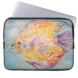 Zee strand waterverf laptop sleeve