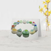 Zee, strandglas, bijzondere kleuren, wit kaart (Gele Bloem)