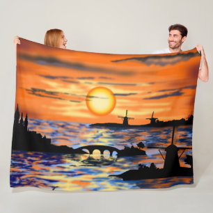 Zee Sunrise Fleece Blanket Deken