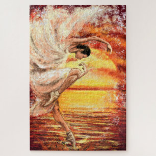 Zee Sunset Dansende Lady - Oorspronkelijke schilde Legpuzzel