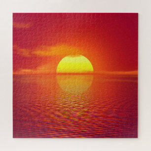 Zee Sunset Jigzaag Puzzle Foto Legpuzzel