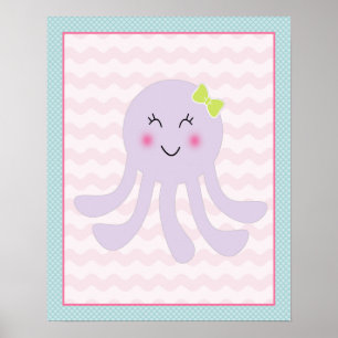 Zee Sweeties Girl Sealife Octopus Art Poster
