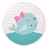 Zee Sweeties Whale Nursery Drawer Pull Knob Keramische Knop (Voorkant)