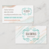 Zee Swirl Beach Aquarel Visitekaartje (Voorkant / Achterkant)