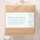 Zee swirl wit grote bruiloft retour antwoord label (Insitu)