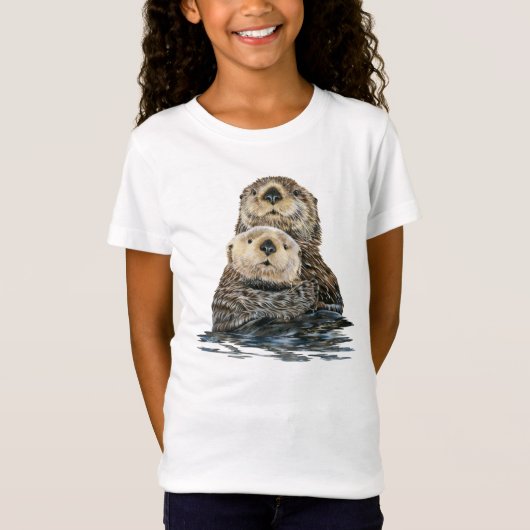 Zee T-shirt Otter en Pup (Voorkant)