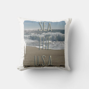 Zee The U.S.A. Beach Life Fun Summer Slogan Kussen
