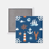 Zee Thema Patroon 1 Magneet (Voorkant / Achterkant)