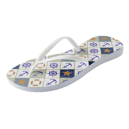 Zee Thema Patroon 2 Teenslippers (Schuin)