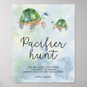 Zee thema - speurtocht babyshowerspel poster