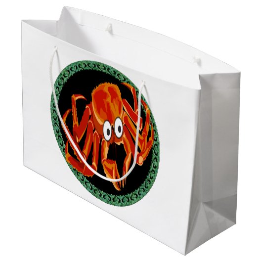 Zee tropische oranje koningskrab large cadeauzakje (Achterkant Gekanteld)