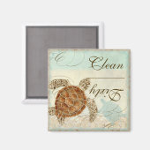 Zee Turte Coastal Beach - Vaatwasser Magnet Magneet (Voorkant / Achterkant)