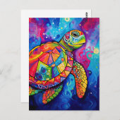 Zee Turtle Abstract Earth Day Ocean Beach Natuur Briefkaart (Voorkant / Achterkant)