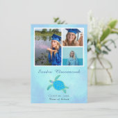 Zee Turtle Afstuderen Aankondiging Kaart (Staand voorkant)