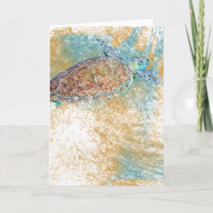 Zee Turtle Art Note Kaart