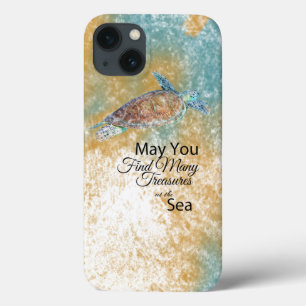 Zee Turtle Art Quote iPhone 13 Hoesje