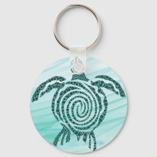 Zee Turtle Art Sleutelhanger (Red de schildpadden) (Voorkant)