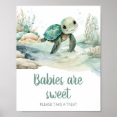 Zee Turtle Baby shower Baby's zijn zoet Poster (Voorkant)