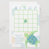 Zee Turtle Baby shower Bingo (Voorkant / Achterkant)