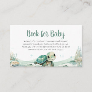Zee Turtle Baby shower Boeken voor Baby Informatiekaartje