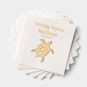 Zee Turtle Baby shower Celebration Naam Datum Folie Servetten (Insitu (Gestapeld))