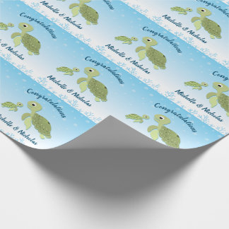 Zee Turtle Baby shower Co-Ed Gender Neutral Cadeaupapier