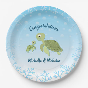Zee Turtle Baby shower Co-Ed Gender Neutral Papieren Bordje