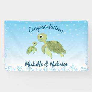 Zee Turtle Baby shower Co-Ed Gender Neutral Spandoek