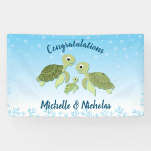 Zee Turtle Baby shower Co-Ed Gender Neutral Spandoek