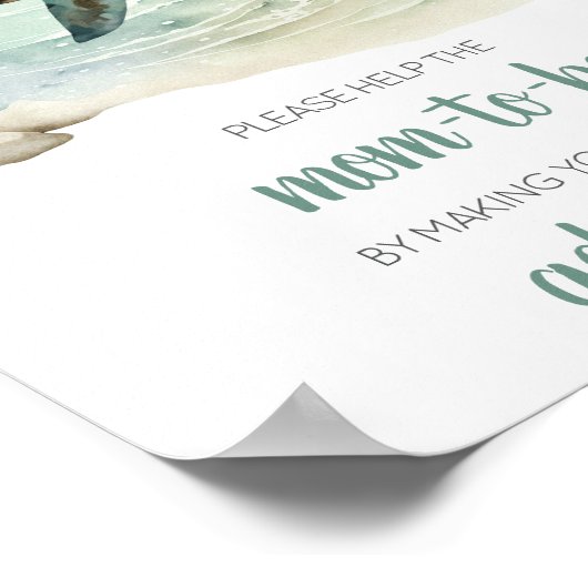 Zee Turtle Baby shower Envelope Station Poster (Hoek)