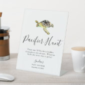 Zee Turtle Baby shower Pacifier Hunt spel Minimal Reclamebord Met Voetstuk (Insitu)