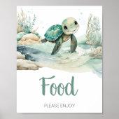Zee Turtle Baby shower Voedsel Poster (Voorkant)