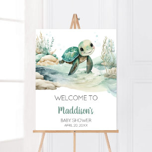 Zee Turtle Baby shower Welkom Poster