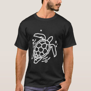 Zee Turtle Badge Patch Line Art Icon Outline Gift T-shirt