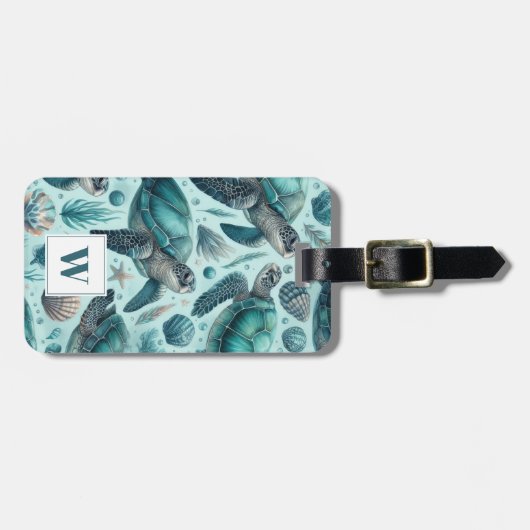 Zee Turtle Bagagelabel (Voorkant horizontaal)