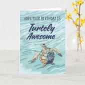 Zee Turtle Beach Lover Verjaardag Kaart (Gele Bloem)