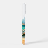 Zee Turtle Beach waterverf iPhone 15 Hoesje (Rechterkant)